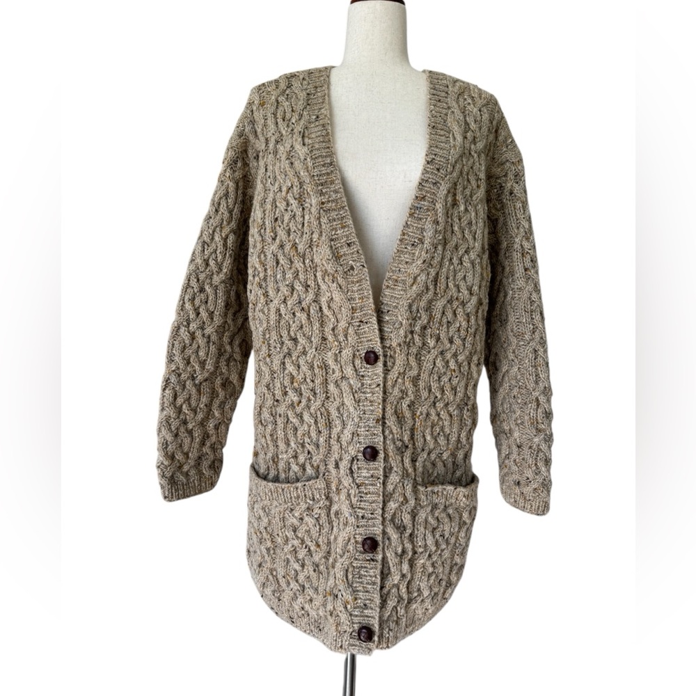 Lauren Ralph Lauren Cream Cable Knit Button Front Cardigan - Picture 12 of 12